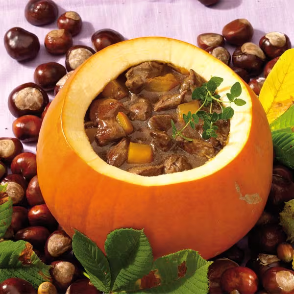 Wildrezept: Rehragout mit Kürbis