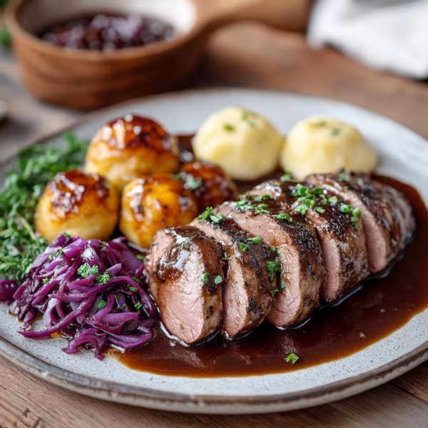 Wildschweinkeule in dunklem Bier: Ein rustikales Festmahl