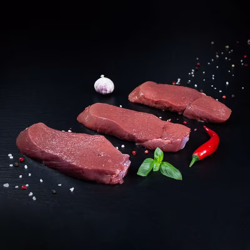 Zarte Hirsch-Steaks